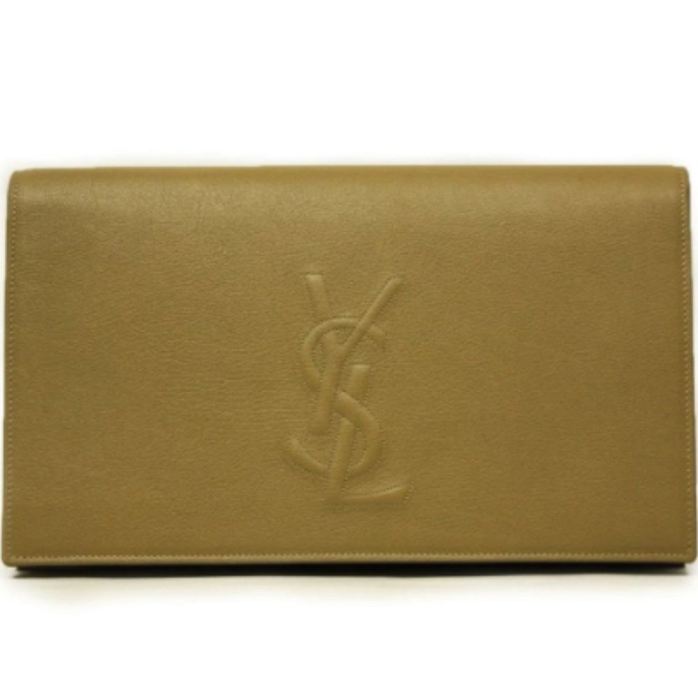 SAINT LAURENT YSL BELLE DU JOUR LEATHER CLUTCH BAG